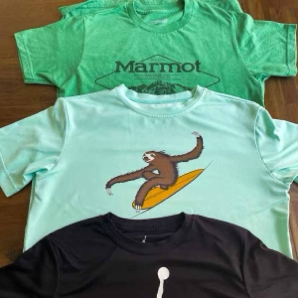 Boys T-Shirts Set of 3, NIKE DRI-FIT, MARMOT, PANTAGONIA